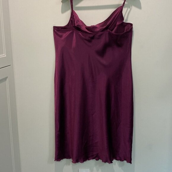 BEBE Satin Purple Cowl Neck Slip Midi Dress Size 2X - Picture 4 of 8